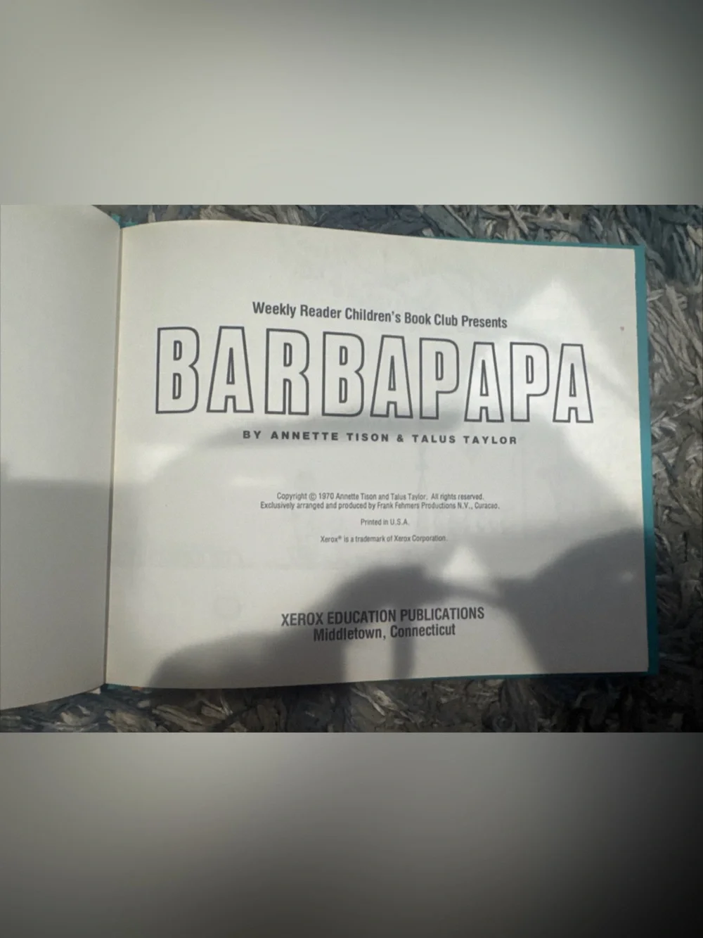 Barbapapa By Annette Rising And Talus Taylor. 1970. HC. Weekly Reader Edition